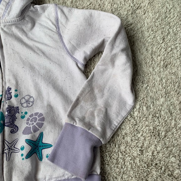 🎆🎇3for$9 Girls Disney Little Mermaid Zip up hoodie- size 7- white and purple - Picture 6 of 7